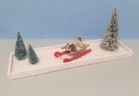 Winterdeko "Hund auf Schlitten"