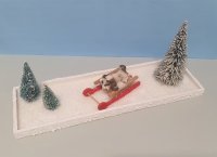 Winterdeko "Hund auf Schlitten"