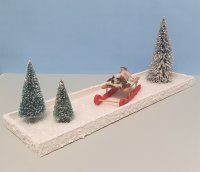 Winterdeko "Hund auf Schlitten"