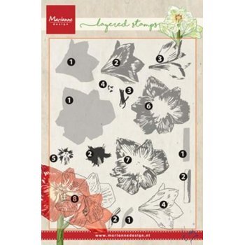 Clear Stamp Set  "Amaryllis" / Blumen