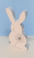 Hase aus Raysin mit Pusteblume (weiss, silber)
