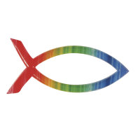 Wachsmotiv christlicher Fisch Regenbogen, 4x2cm, SB-Btl...
