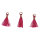 Mini-Quaste mit Öse, 15mm, Öse 1,5mm ø, SB-Btl 3Stück, pink/gold