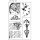 Silikon-Stempel, klar, Blumen Collect. 2, 3,5-7 cm, SB-Karte 5 Motive