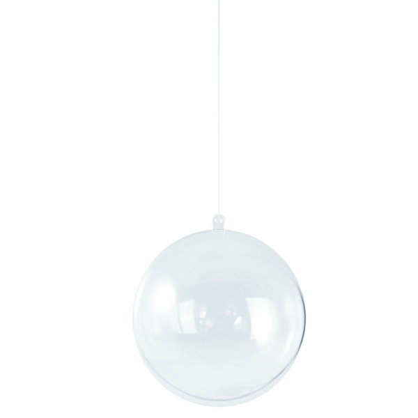 Plastik-Kugel, 2tlg., 8 cm , kristall