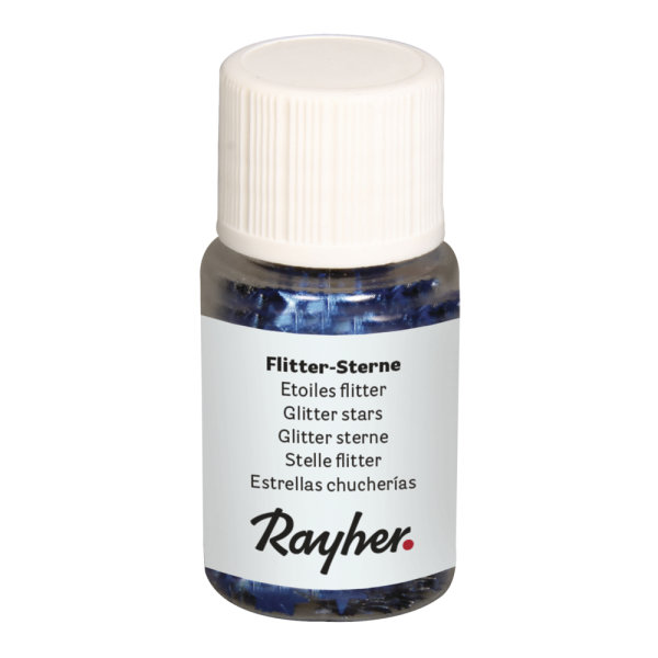 Flitter-Sterne, 3mm ø, PET, Flasche 10ml, ultramarinblau
