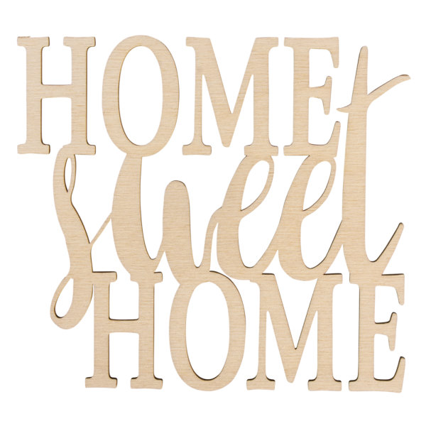 Holzschrift Home sweet Home FSC100%, 18x16,2x0,4cm, SB-Btl 1Stück, natur