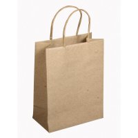 Papier-Tasche mit Henkel, FSC 100%, 10x7,5x4cm, natur