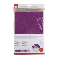 Moosgummi Platten Glitter, selbstkleb., 20x30x0,2cm, 5 Farben, SB-Btl 5Stück, pink-violett