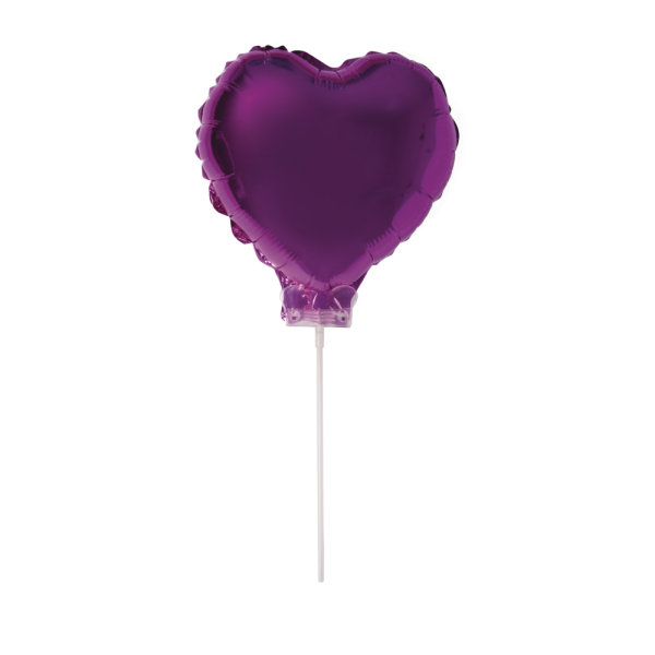 Folienballon Herz zum Stecken, 28cm ø, fuchsia, SB-Btl 1Stück