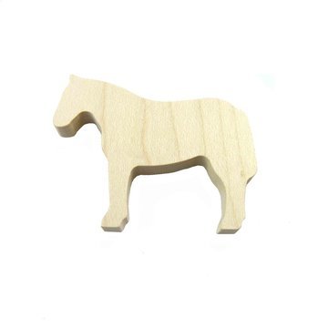 Holz Pferd 5.8 x 4.8 cm mit Magnet