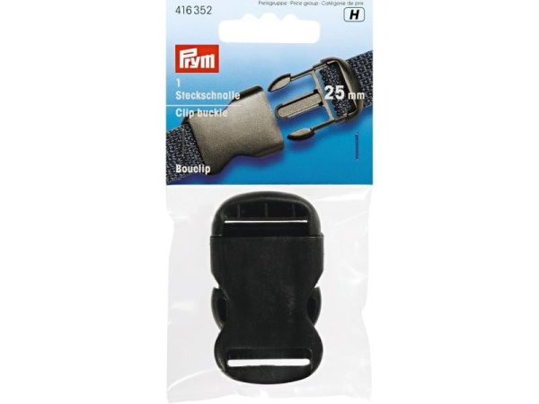 Steckschnalle 25 mm, Schwarz