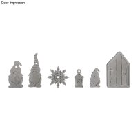 Silikon Giessform Wichtel, 14,5x26x1cm, 6 Formen, Box 1Stück