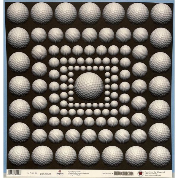 Scrapbookingpapier Golfballs, 30,5x30,5cm, doppelseitig bedruckt