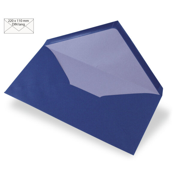 Kuvert DIN Lang, uni, FSC Mix Credit, 220x110mm, 90g/m2, Beutel 5Stück, royalblau