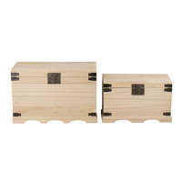 Holz-Truhen-Set, 2 Grössen, 37x21x26 cm + 44,8x28,8x32 cm