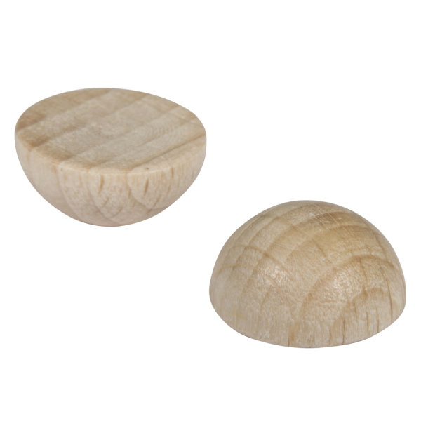 Holzhalbkugeln FSC 100%, Buche, 12mm ø, SB-Btl 32 Stück