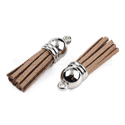 Quasten Wildleder-Imitation 10 x 35 mm, 5 Stück, braun