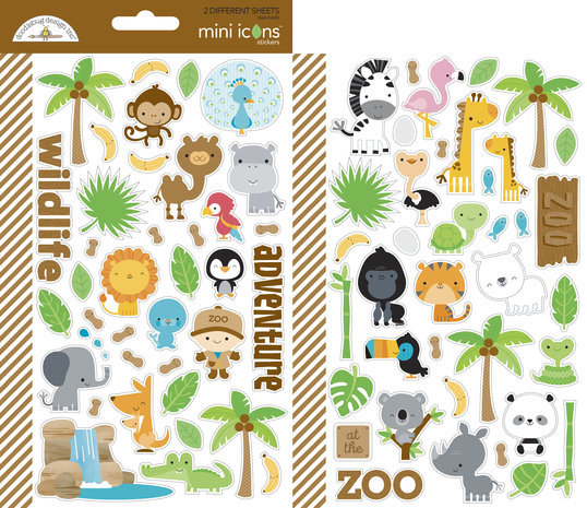 Doodlebug Design At the Zoo Mini Icons Stickers - Eifachanders, das B ...