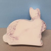 Hase aus Raysin (weiss-Violett)