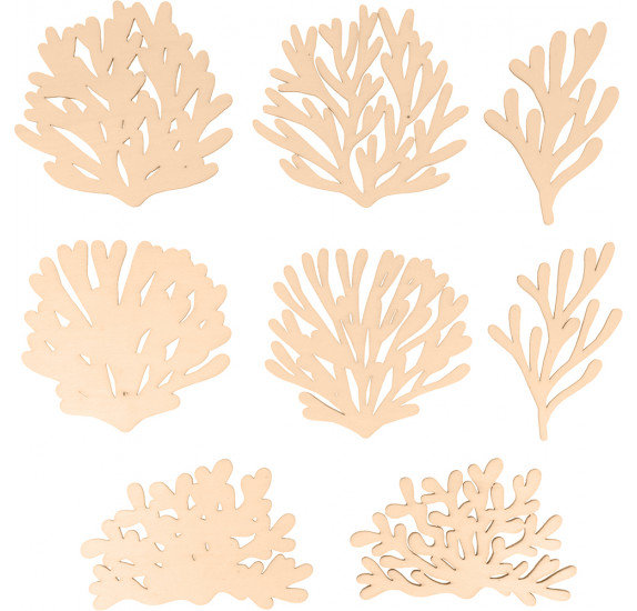 8er Set Holz Corals