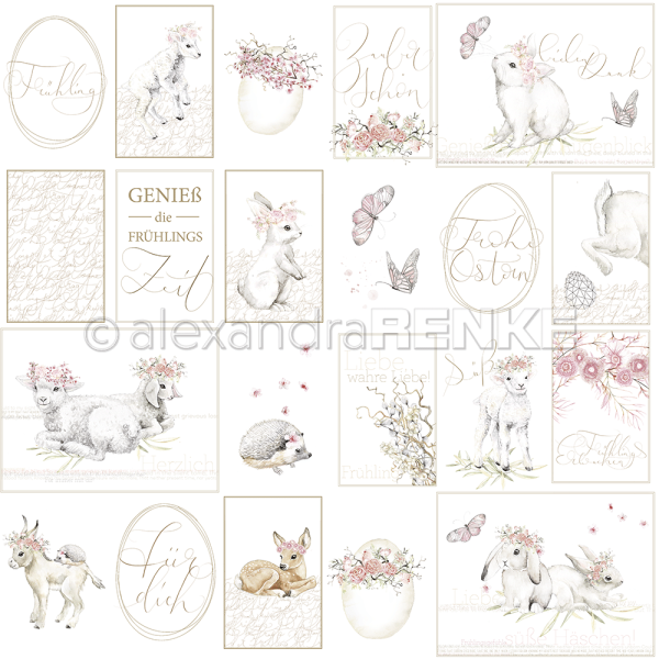 Designpapier Kärtchenbogen rose Frühlingszeit