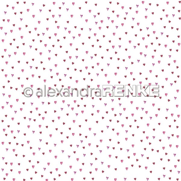 Designpapier viele kleine Herzchen