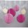 Wabenbälle zum Hängen, pink/rosa/beige, 5/8/10cm farbl. sortiert, SB-Btl 6Stück