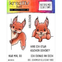 Kreativbunt Stempel Eichhörnchen Bella schaut vorbei