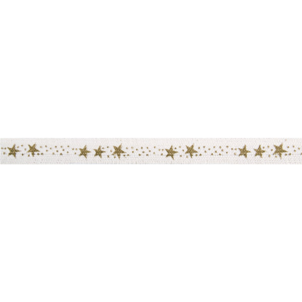 Baumwollband Sterne, 15mm, Rolle 20m