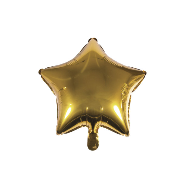 Folienballon Stern, 46x49cm, SB-Btl 1Stück, gold