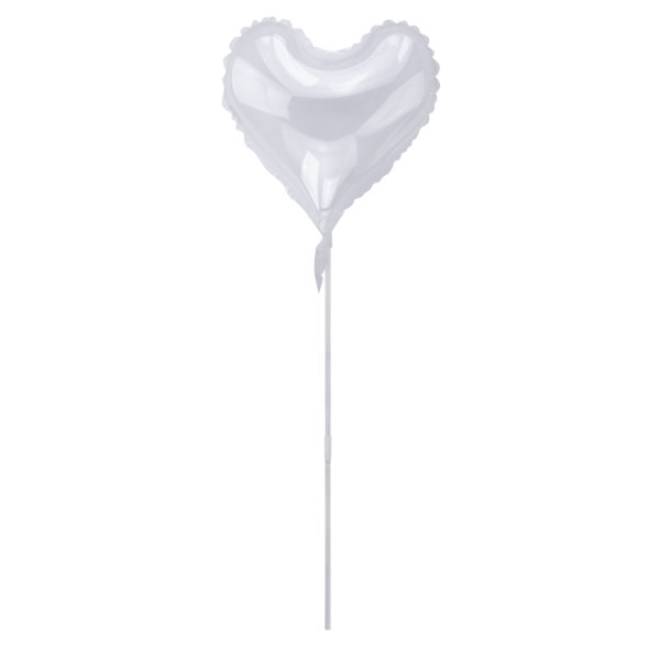 Bubble Ballon Herz m. Stab , 40 ± 2cm ø, transparent, SB-Btl 2Stück