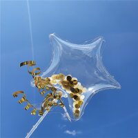 Bubble Ballon Stern m. Stab , 40 ± 2cm ø, transparent,...