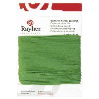Baumwollkordel, gewachst, 1mm, SB-Karte 20 m, grün