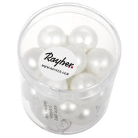 Renaissance Glaswachsperlen,matt, 12mm ø, Dose 21Stück, schneeweiss