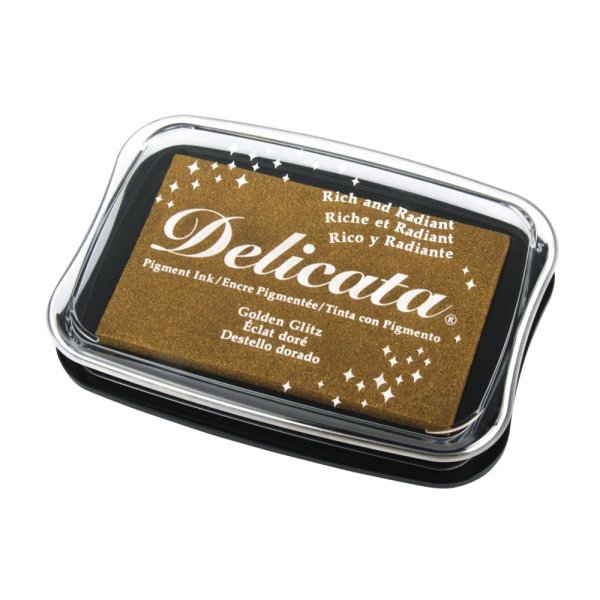 Delicata Metallic Stempelkissen, 9,9x6,8x1,9cm, Grösse L, gold