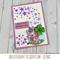 Kreativbunt Stempel Drache Dipsi mit Kleeblatt