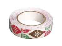 Fabric Tape: Weihnachtskugeln, 5m, 15mm, Blisterbox 1Rolle