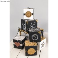 Faltschachtel, 10x10x10cm, Set 3Stück, schwarz