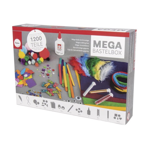 Mega-Bastelbox 1.200 Teile, Box