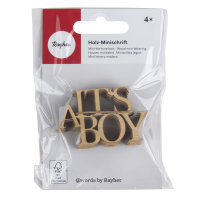 Holz Minischrift Boy, FSC Mix Credit, 5,5x3,5x0,3cm, SB-Btl 4Stück, natur