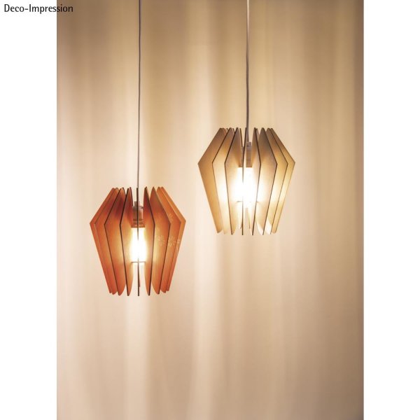 Holz Lamellenlampe, FSC Mix Credit, 22x22x23,5cm, Kopenhagen,20tlg, Box 1Set, natur