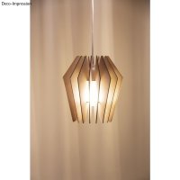 Holz Lamellenlampe, FSC Mix Credit, 22x22x23,5cm, Kopenhagen,20tlg, Box 1Set, natur