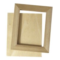 Holz- Rahmen mit Rückwand FSC Mix Credit, 8x6,5x0,8cm, rechteckig, SB-Btl 2Stück