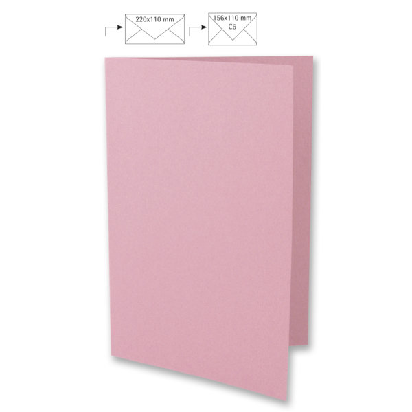 Karte A4, uni, FSC Mix Credit, rosé, 210x297mm, 220g/m2