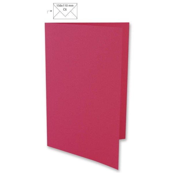 Karte A6, uni, FSC Mix Credit, pink, 220g/m2, hochdoppelt