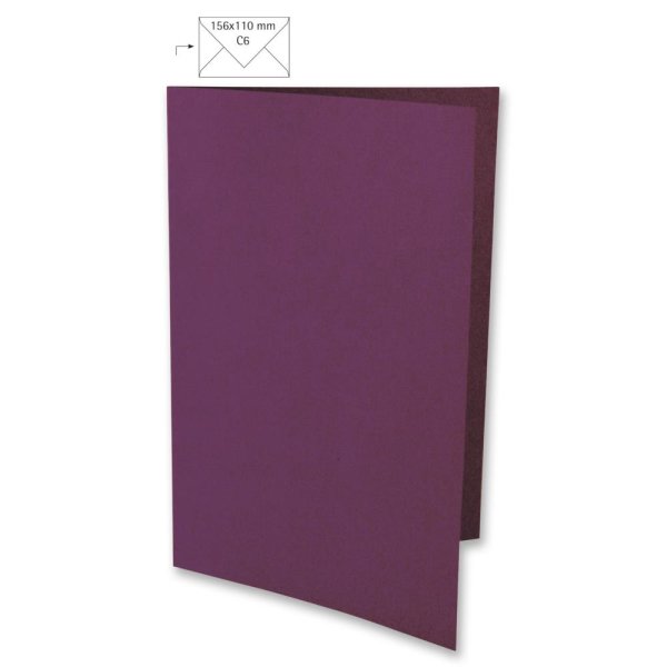 Karte A6, uni, FSC Mix Credit, purple velvet, 220g/m2, hochdoppelt