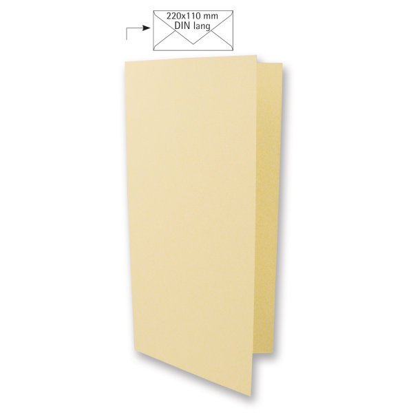 Karte DIN Lang, uni, FSC Mix Credit, beige, 210x210mm, 220g/m2