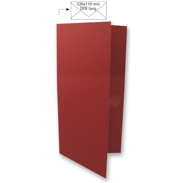 Karte DIN Lang, uni, FSC Mix Credit, bordeaux, 210x210mm, 220g/m2