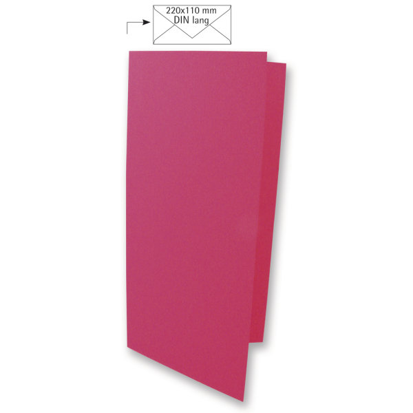 Karte DIN Lang, uni, FSC Mix Credit, pink, 210x210mm, 220g/m2